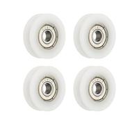 sourcing map 4 Pcs U Type Groove Nylon Plastic Guide Bearing 5x24x7mm, U Type Pulley Roller Wheel Bearing Roller Wheels, (White)