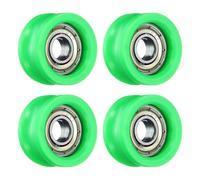 sourcing map 4 Pcs U Type Groove Plastic Guide Bearing 6x20.5x10.6mm, U Type Pulley Roller Wheel Bearing Roller Wheels, (Green)