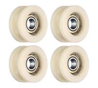 sourcing map 4 Pcs U Type Groove Plastic Guide Bearing 6x23x11mm, U Type Pulley Roller Wheel Bearing Roller Wheels, (Beige)