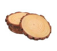 sourcing map 4 Pcs Unfinished Wood Slices, 6.7-7.1 Inch Natural Wooden Circles with Bark Circles Wood Rounds for Crafts for DIY Crafts Coasters Home Decor Rustic Wedding Decoration