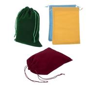 sourcing map 4 Pcs Velvet Drawstring Bag, 5.1 x 7 Inch Jewelry Velvet Pouches Gift Bags for Wedding Party Favor Candy Jewelry Packaging Organizing Storage, Burgundy/Light Blue/Green/Gold