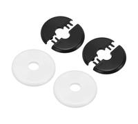 sourcing map 4 Pcs Wall Split Flange, 71mm/2.8" OD Self-Adhesive Escutcheon Plates ABS Round Plumbing Cover Buckles for 17mm Dia Water Pipe Faucet Wall Hole Decoration Accessories, White/Black