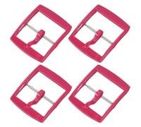sourcing map 4 Pcs Watch Band Replacement Buckle, 20mm Plastic Watch Strap Clasp Replacement for Leather Silicone Nylon Canvas Watch Bands, Rose Red