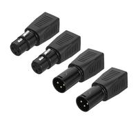 sourcing map 4 Pcs XLR 3pin to RJ45 Female Adapter XLR Male & Female to RJ45 Network Connector Use Cat6 Ethernet for DMX-CON Controller Series, Black