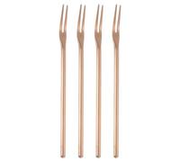 Sourcing Map 4-Piece Olive Fork Set, 6.3 Inch Long Handle, Stainless Steel & Rose Gold Finish, Ideal for Dessert, Fruit & Vegetables