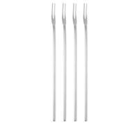 Sourcing Map 4-Piece Olive Fork Set, 8.6 Inch Long Handle, Stainless Steel Cocktail Forks for Dessert, Fruit and Vegetable