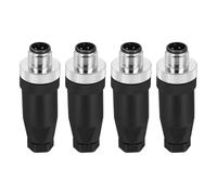 sourcing map 4 Pin M12 Male Aviation Wire Connector, 4 Pcs Socket Panel Aviation Connectors Waterproof IP67 Industrial Circular Straight Connector for Networks Instruments