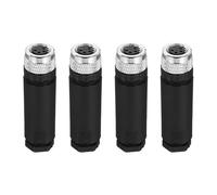 sourcing map 4 Pin M8 Female Aviation Wire Connector, 4 Pcs Socket Panel Aviation Connectors Waterproof IP67 Industrial Circular Straight Connector with Wrench for Networks Instruments