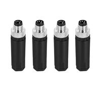 sourcing map 4 Pin M8 Male Aviation Wire Connector, 4 Pcs Socket Panel Aviation Connectors Waterproof IP67 Industrial Circular Straight Connector with Wrench for Networks Instruments