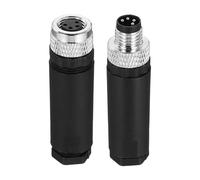 sourcing map 4 Pin M8 Male & Female Aviation Wire Connector, 4 Pcs Socket Panel Aviation Connectors Waterproof IP67 Industrial Circular Straight Connector with Wrench for Networks Instruments