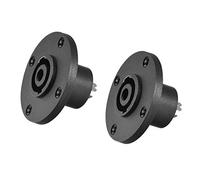 sourcing map 4-Pin Speakons Panel Mount Connector,Audio Speaker Jack Twist Lock,Round Speaker Jack Plate with Metal Insert,2Pcs