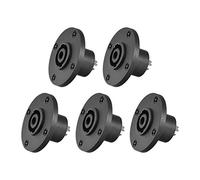sourcing map 4-Pin Speakons Panel Mount Connector,Audio Speaker Jack Twist Lock,Round Speaker Jack Plate with Metal Insert,5Pcs