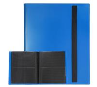 sourcing map 4 Pocket Trading Card Binder, PU Cover Card Collection Binder 160 Side Loading Card Binder Card Album Folder for TCG, Game Cards, Sports Cards(Light Blue)