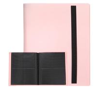sourcing map 4 Pocket Trading Card Binder, PU Cover Card Collection Binder 160 Side Loading Card Binder Card Album Folder for TCG, Game Cards, Sports Cards(Pink)