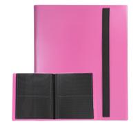 sourcing map 4 Pocket Trading Card Binder, PU Cover Card Collection Binder 160 Side Loading Card Binder Card Album Folder for TCG, Game Cards, Sports Cards(Rose Red)