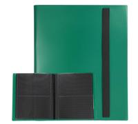 sourcing map 4 Pocket Trading Card Binder, PU Cover Card Collection Binder 160 Side Loading Card Binder Card Album Folder for TCG, Game Cards, Sports Cards(Green)