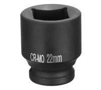 sourcing map 4 Point Square Socket 1/2" Drive 22mm Metric CR-MO Blackening | Square Impact Socket,Standard Wheel Sockets,Pneumatic Socket Tool for Auto Repair,Mechanical Maintenance,Home Use
