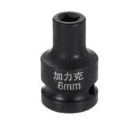 sourcing map 4 Point Square Socket 1/2" Drive 6mm Metric Square Impact Socket CR-V Blackening Standard Wheel Sleeve Pneumatic Sleeve Tool for Auto Repair Mechanical Maintenance Home Use