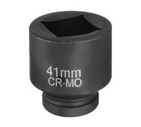 sourcing map 4 Point Square Socket 1" Drive 41mm Metric Square Impact Socket CR-MO Blackening Standard Wheel Sleeve Pneumatic Sleeve Tool for Auto Repair Mechanical Maintenance Home Use