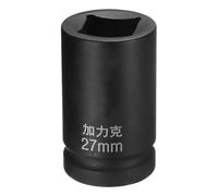 sourcing map 4 Point Square Socket 1" Drive by 27mm Metric Square Impact Socket 40CR Blackening Standard Wheel Sockets Pneumatic Socket Tool for Auto Repair Mechanical Maintenance Home Use