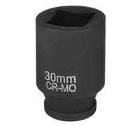 sourcing map 4 Point Square Socket 3/4" Drive 30mm Metric CR-MO Phosphate Blackening Standard Wheel Impact Sockets for Auto Repair Mechanical Maintenance Home Install