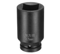 sourcing map 4 Point Square Socket 3/4" Drive by 27mm Metric Square Impact Socket 40CR Blackening Standard Wheel Sockets Pneumatic Socket Tool for Auto Repair Mechanical Maintenance Home Use