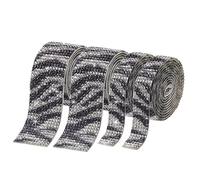 sourcing map 4 Roll 4 Yard 13.5/27mm Self Adhesive Crystal Rhinestone Diamond Ribbon for Arts & Crafts Project, Wedding Cakes, Birthday Decorations Black+White