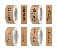sourcing map 4 Roll Thank You for Your Order/Purchase Stickers 1x3 Inch Adhesive Rectangle Gift Seal Labels for DIY, Business, 120 Count/Roll