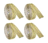 sourcing map 4 Rolls 1 Yard x 0.31" Crystal Rhinestone Ribbon, Self Adhesive Glass Gems Crystal Ribbon, Twill Gemstone Strips Sticker for DIY Crafts, Clothes, Party Decoration, Light Yellow