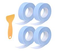 sourcing map 4 Rolls Caulk Tape, Caulking Strip Tape, 0.9" x 10.5Ft PVC Waterproof Self-Adhesive Sealing Tape for Kitchen Bathroom Toilet Sink Floor Corner Edge with Sealing Tool, Blue