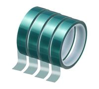 sourcing map 4 Rolls High Temperature Masking Tape 4/5" x108ft(20mmx33m) 0.05mm Thick PET Film Silicone Adhesive Heat Resistant Tapes for Heat Press Anodizing Circuit Board, Dark Green