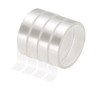 sourcing map 4 Rolls High Temperature Masking Tape 4/5" x108ft(20mmx33m) 0.05mm Thick PET Film Silicone Adhesive Heat Resistant Tapes for Heat Press Anodizing Circuit Board, Transparent