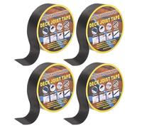 sourcing map 4 Rolls Joist Tape for Decking 2'' x 50' Weather-Resistant Butyl Joist Tape Flashing Joists Tape for Wood Decks and Beams Roof, Black
