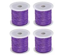 sourcing map 4 Rolls Nylon String Cord 45 Yards 0.4mm Beading String for Bracelet Jewelry Making Chinese Knotting Cord Necklaces Kumihimo Friendship Bracelets and Craft, Purple