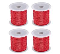 sourcing map 4 Rolls Nylon String Cord 45 Yards 0.4mm Beading String for Bracelet Jewelry Making Chinese Knotting Cord Necklaces Kumihimo Friendship Bracelets and Craft, Red
