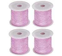 sourcing map 4 Rolls Nylon String Cord 45 Yards 0.4mm Beading String for Jewelry Making Chinese Knotting Cord Necklaces Kumihimo Friendship Bracelets and Craft, Purple Pink