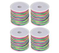 sourcing map 4 Rolls Nylon String Cord 45 Yards 0.4mm Beading String for Jewelry Making Chinese Knotting Cord Necklaces Kumihimo Friendship Bracelets and Craft, Colorful