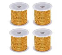 sourcing map 4 Rolls Nylon String Cord 45 Yards 0.4mm Beading String for Jewelry Making Chinese Knotting Cord Necklaces Kumihimo Friendship Bracelets and Craft, Beeswax Color