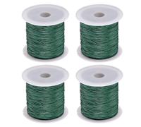 sourcing map 4 Rolls Nylon String Cord 45 Yards 0.4mm Beading String for Jewelry Making Chinese Knotting Cord Necklaces Kumihimo Friendship Bracelets and Craft, Dark Green