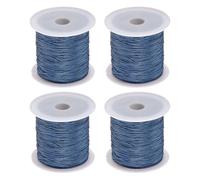 Sourcing Map 4 Rolls Nylon String Cord 45 Yards 0.4mm for Jewelry Making, Chinese Knotting, Necklaces, Kumihimo Friendship Bracelets and Craft - Dark Blue