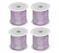 Sourcing Map 4 Rolls Nylon String Cord 45 Yards 0.4mm for Jewelry Making, Chinese Knotting, Necklaces, Kumihimo Friendship Bracelets and Craft - Mist Violet