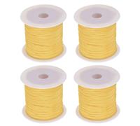 Sourcing Map 4 Rolls Nylon String Cord 45 Yards 0.4mm for Jewelry Making, Chinese Knotting, Necklaces, Kumihimo Friendship Bracelets and Craft, Light Yellow