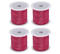 sourcing map 4 Rolls Nylon String Cord 45 Yards 0.4mm Nylon Cord Beading Satin String for Jewelry Making Chinese Knotting Cord Necklaces Kumihimo Friendship Bracelets and Craft, Date Red