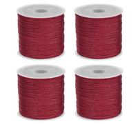 sourcing map 4 Rolls Nylon String Cord 45 Yards 0.8mm Nylon Cord Beading Satin String for Bracelet Jewelry Making Chinese Knotting Cord Necklaces Kumihimo Bracelets Craft, Date Red