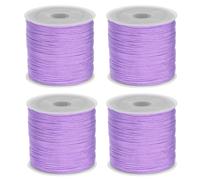 sourcing map 4 Rolls Nylon String Cord 45 Yards 0.8mm Nylon Cord Beading Satin String for Bracelet Jewelry Making Chinese Knotting Cord Necklaces Kumihimo Bracelets Craft, Light Purple