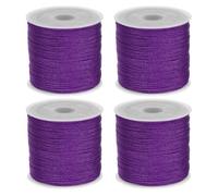 sourcing map 4 Rolls Nylon String Cord 45 Yards 0.8mm Nylon Cord Beading Satin String for Bracelet Jewelry Making Chinese Knotting Cord Necklaces Kumihimo Bracelets Craft, Dark Purple