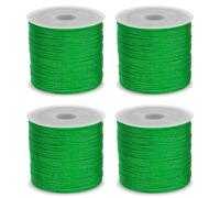 sourcing map 4 Rolls Nylon String Cord 45 Yards 0.8mm Nylon Cord Beading Satin String for Bracelet Jewelry Making Chinese Knotting Cord Necklaces Kumihimo Bracelets Craft, Grass Green