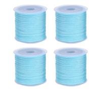 sourcing map 4 Rolls Nylon String Cord 45 Yards 0.8mm Nylon Cord Beading Satin String for Bracelet Jewelry Making Chinese Knotting Cord Necklaces Kumihimo Bracelets Craft, Sky Blue