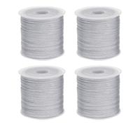 sourcing map 4 Rolls Nylon String Cord 45 Yards 0.8mm Nylon Cord Beading Satin String for Bracelet Jewelry Making Chinese Knotting Cord Necklaces Kumihimo Bracelets Craft, Silver Gray