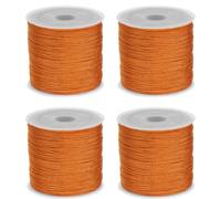 sourcing map 4 Rolls Nylon String Cord 45 Yards 0.8mm Nylon Cord Beading Satin String for Bracelet Jewelry Making Chinese Knotting Cord Necklaces Kumihimo Bracelets Craft, Yellow Orange